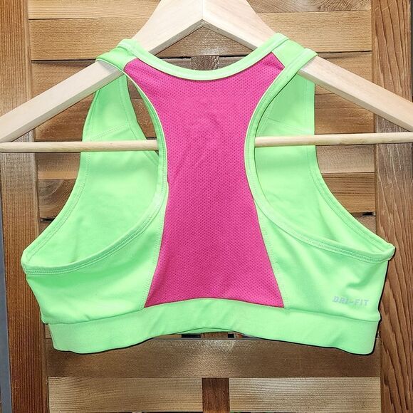 Nike Dri-Fit Green and Pink Non-Padded Sport's Bra Girl's Size XL - Picture 2 of 6